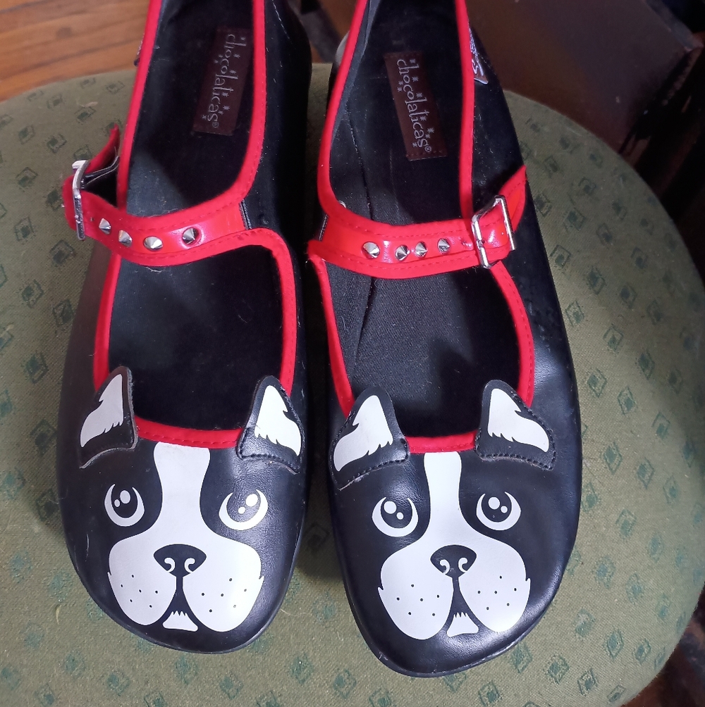 Hot Chocolate Mary Jane Women’s Black and Red Dog Shoes - Picture 5 of 5